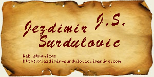 Jezdimir Surdulović vizit kartica